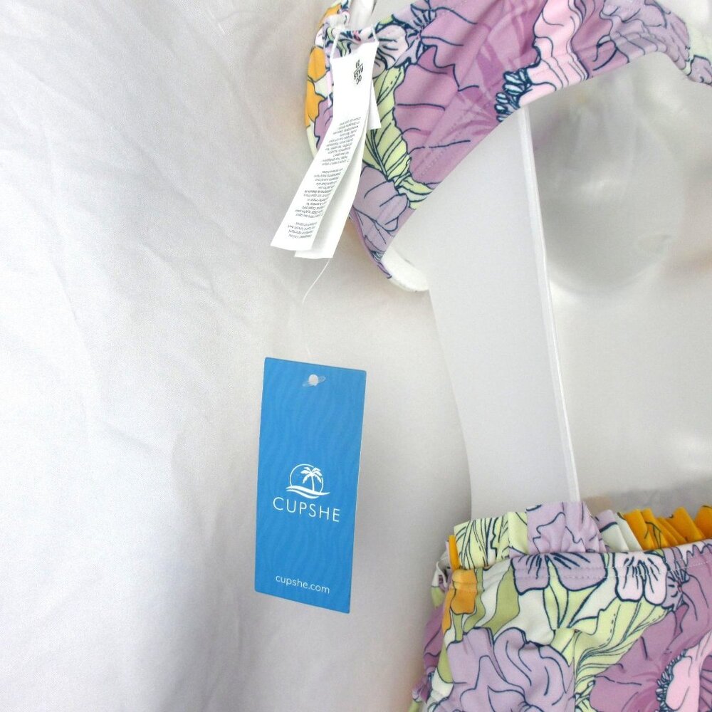 Cupshe Swimsuit 2-Piece Swim Top & High Waist Bikini Bottoms Size M NWT Beachy - Picture 9 of 9